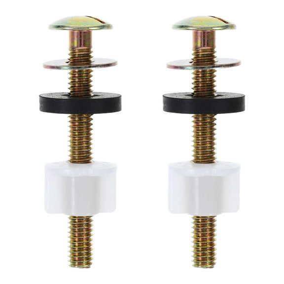 HOMEMAXS 2pcs Universal Toilet Seat Bolts Kit Heavy Duty Toilet Tank Bolts Replacement Waterproof Toilet Seat Screws And Washers Gaskets With Nuts