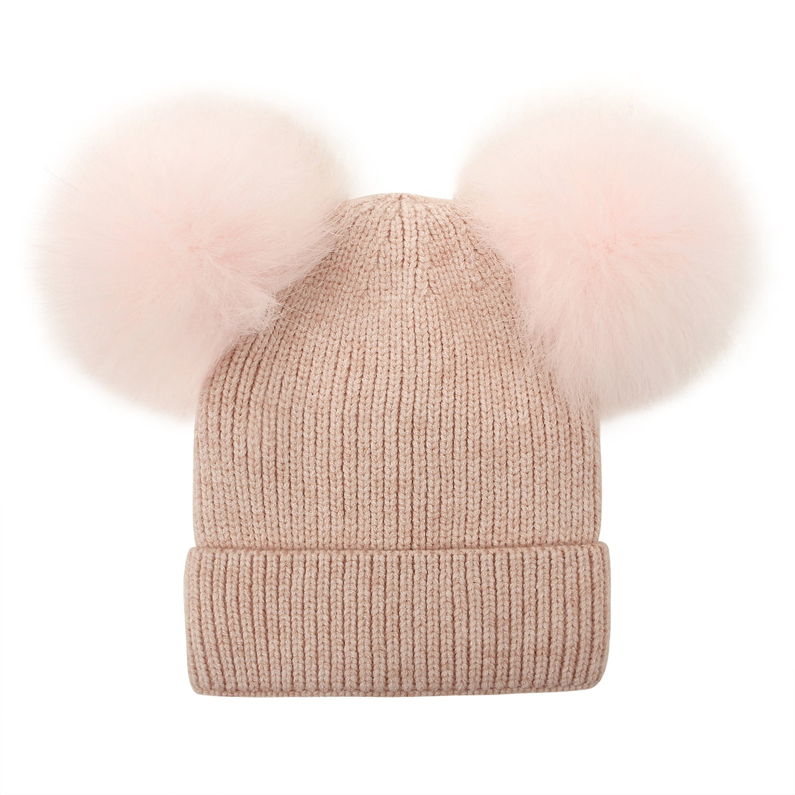 Winter Beanie Hat - Bobble Double Pom 