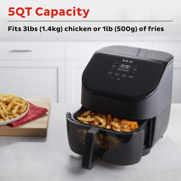 Instant Pot Vortex 5 Quart Single Basket 4-in-1 Air Fryer Oven with Clear  Cook Window