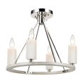 thumbnail image 1 of White Stone 18'' Wide 4-Light Semi Flush Mount - Polished Nickel, 1 of 3