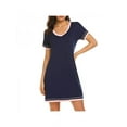 thumbnail image 6 of Women Sexy Pajamas Cotton Solid Color Round Neck Short Sleeve Nightdress Clothing, 6 of 6
