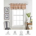 thumbnail image 6 of Burnt Orange Grey Stripe Curtain Valance for Windows/Living Room/Kitchen/Bathroom/Café, Short Rod Pocket Tier Curtain Window Treatment Panel Minimalist Farmhouse Striped Topper Curtain 60''x18'', 6 of 6