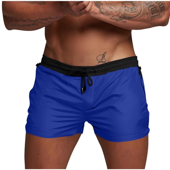Dagegui Men's Swim Trunks Quick Dry Beach Surfing Swimwear Summer Bathing Suit Drawstring Elastic Waist Swimsuit Board Shorts Blue S