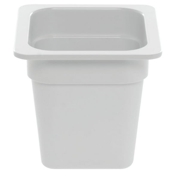 HUBERT Cold Food Pan 1/6 Size White Melamine - 6 3/8"L x 6 15/16"W x 6"H