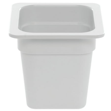 HUBERT Cold Food Pan 1/6 Size White Melamine - 6 3/8 L x 6 15/16 W x 6 H