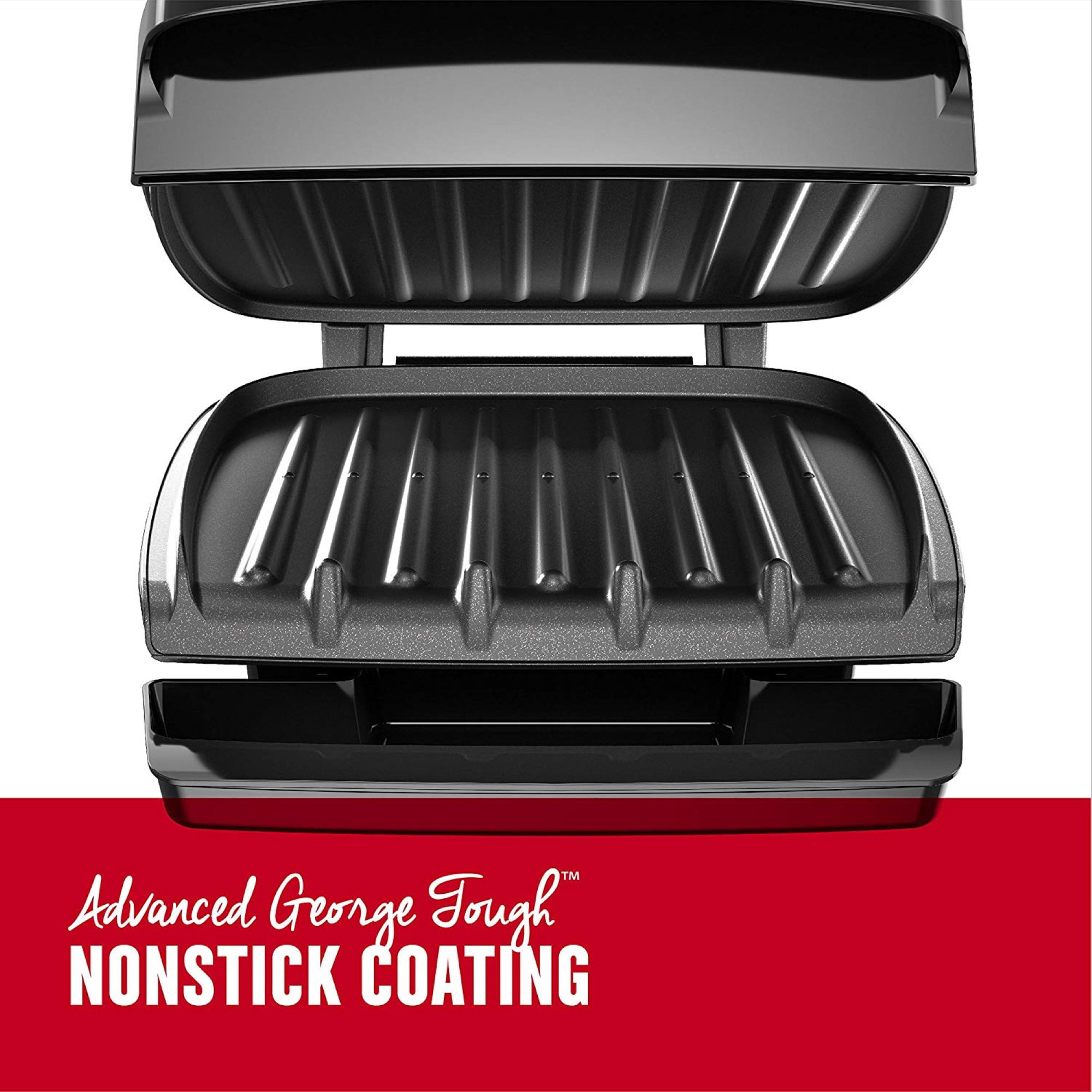 Health and Home 4-Serving Classic Plate Grill and Pannini Press Black