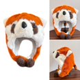 thumbnail image 2 of Plush Raccoon Hat Warm Earflap Caps Girl Outdoor Activity Skiing Hiking Hat, 2 of 18