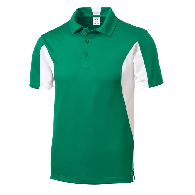 Gravity Threads Micropique Sport Athletic Polo - Kelly Green/White - Medium