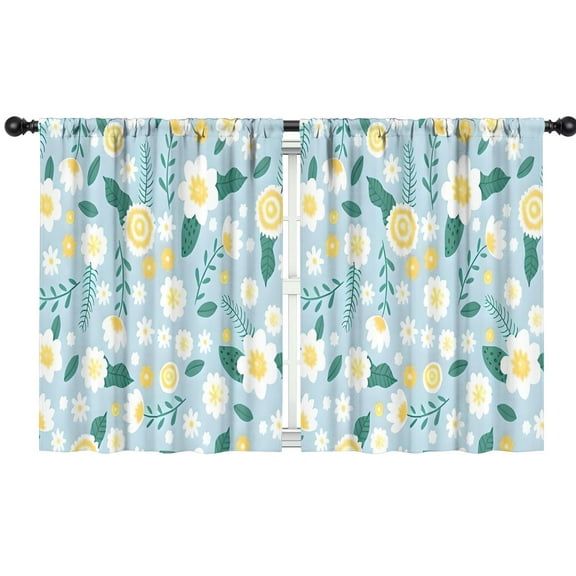 Blackout Kids Curtains,Pioneer Flower Floral Print Pattern Childrens Insulated Curtains Set Of 2,Bedroom Essentials,Toddler Room Decor 42"x54"