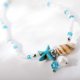 thumbnail image 2 of Tobilleras de estilo étnico, estilo bohemio, cadena para el tobillo, hecha a mano, con forma de estrella de mar y conchas, joyería azul, 2 of 6