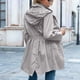 thumbnail image 5 of Chaqueta impermeable para mujer, impermeable, transpirable con capucha, ligera, plegable, chaqueta de transición, chaqueta para exteriores con cintura ajustable con cordón, 5 of 5