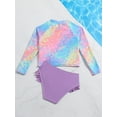 thumbnail image 6 of HWJAD Baby Girls' Rashguard Set Two Pieces Bathing Suit Long Sleeve Swimsuit with Ruffle Bikini Bottoms Swimwear 4-7 Years, 6 of 6