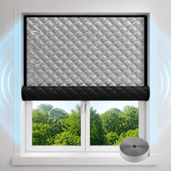 35 x 39 inch Sound Dampening Curtains, Artrylin Heavy Noise Blocking Window Curtains, Thermal Insulated Soundproof Drapes, Heat Reflective Reduction Curtains for Bedroom Living Room Home Office