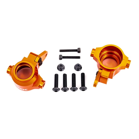 Traxxas 9635T Steering Blocks, Orange-Anodized (Left and Right)