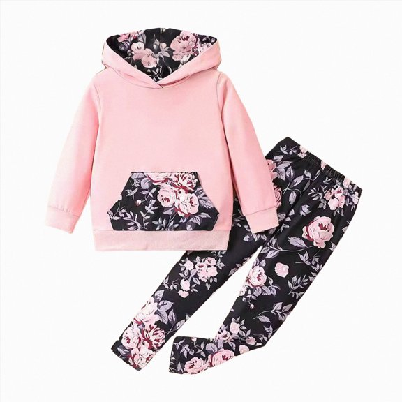 CAUYDY 12M 18M 24M 3T 4T 5T 6T 7T Toddler Girls Fall Winter Autumn Clothes Kid Long Sleeve Tops Pants 2 Piece Cute Set Baby Birthday Outfits Sizes 4-5 Years,Pink