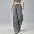 thumbnail image 2 of Stamzod Palazzo Pants for Women Solid Color Summer Flowy Pants Csaual Straight Wide-Leg Trousers Womens Beach Vacation Clothes Gray J S, 2 of 5