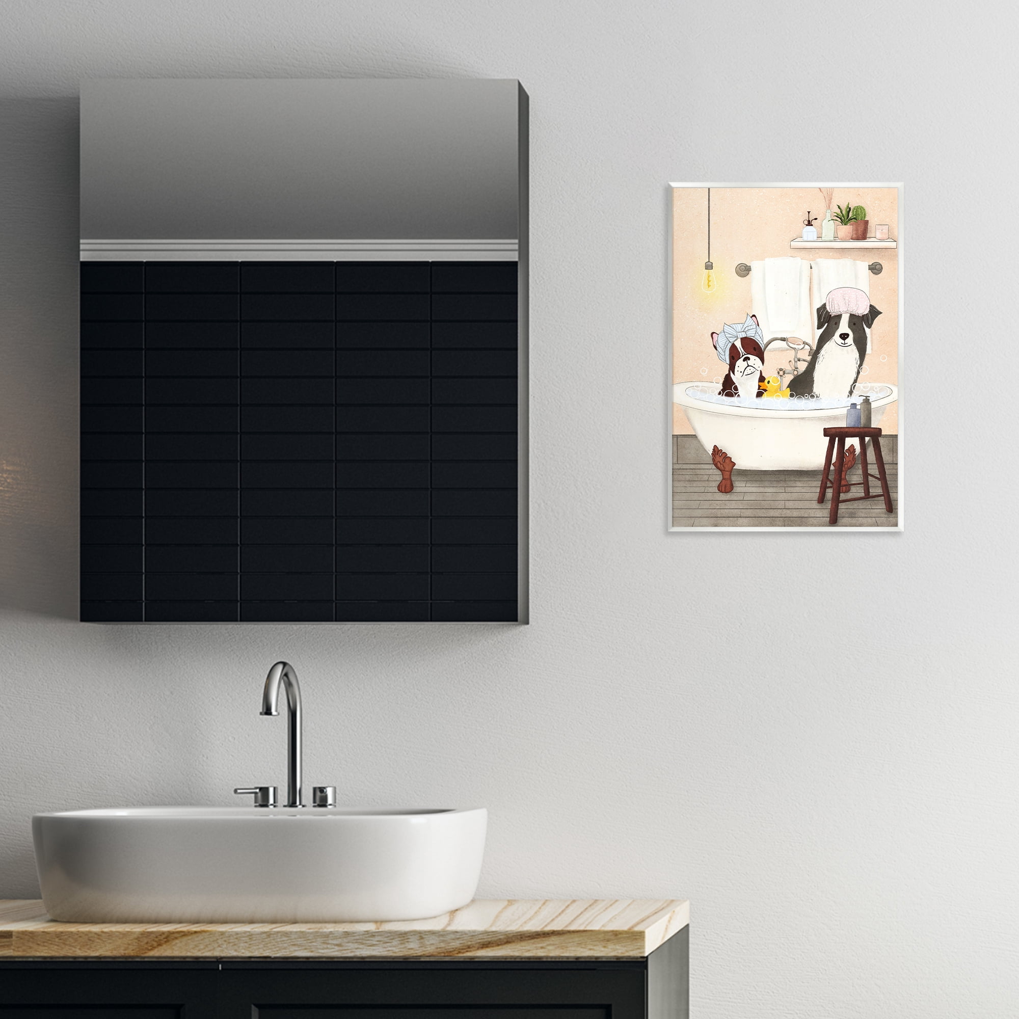 Stupell Industries Doggie Bath Time Typography Painting Unframed Art Print Wall Art, 13 x 19