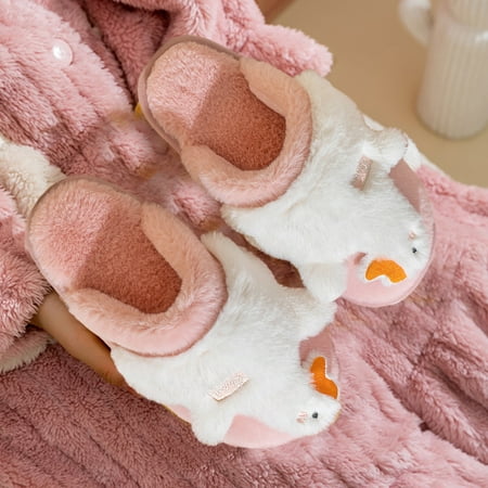 

Tawop Comfy Shoes for Women Slippers White Non Slip Cotton Slippers Soft Slippers for Women Indoor and Outdoor On Sale