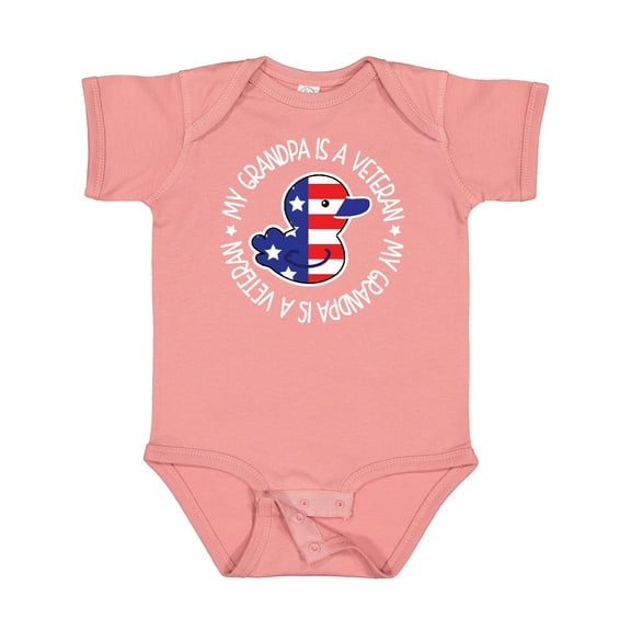 Inktastic My Grandpa is a Veteran Military Family Boys or Girls Baby Bodysuit