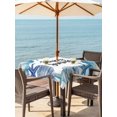 thumbnail image 3 of Outdoor Tablecloth with Umbrella Hole for Patio/Picnic/Party/Camping, Blue Ocean Shells Conch Waterproof Table Cloth Square Cover Washable, Nautical Coastal Starfish Summer (54"x 54"), 3 of 8