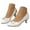 White, variant on Mostsola Kitten Heels for Women Bow Pumps Shoes Slip on Low Heel Dress Shoes Business Dress Shoes