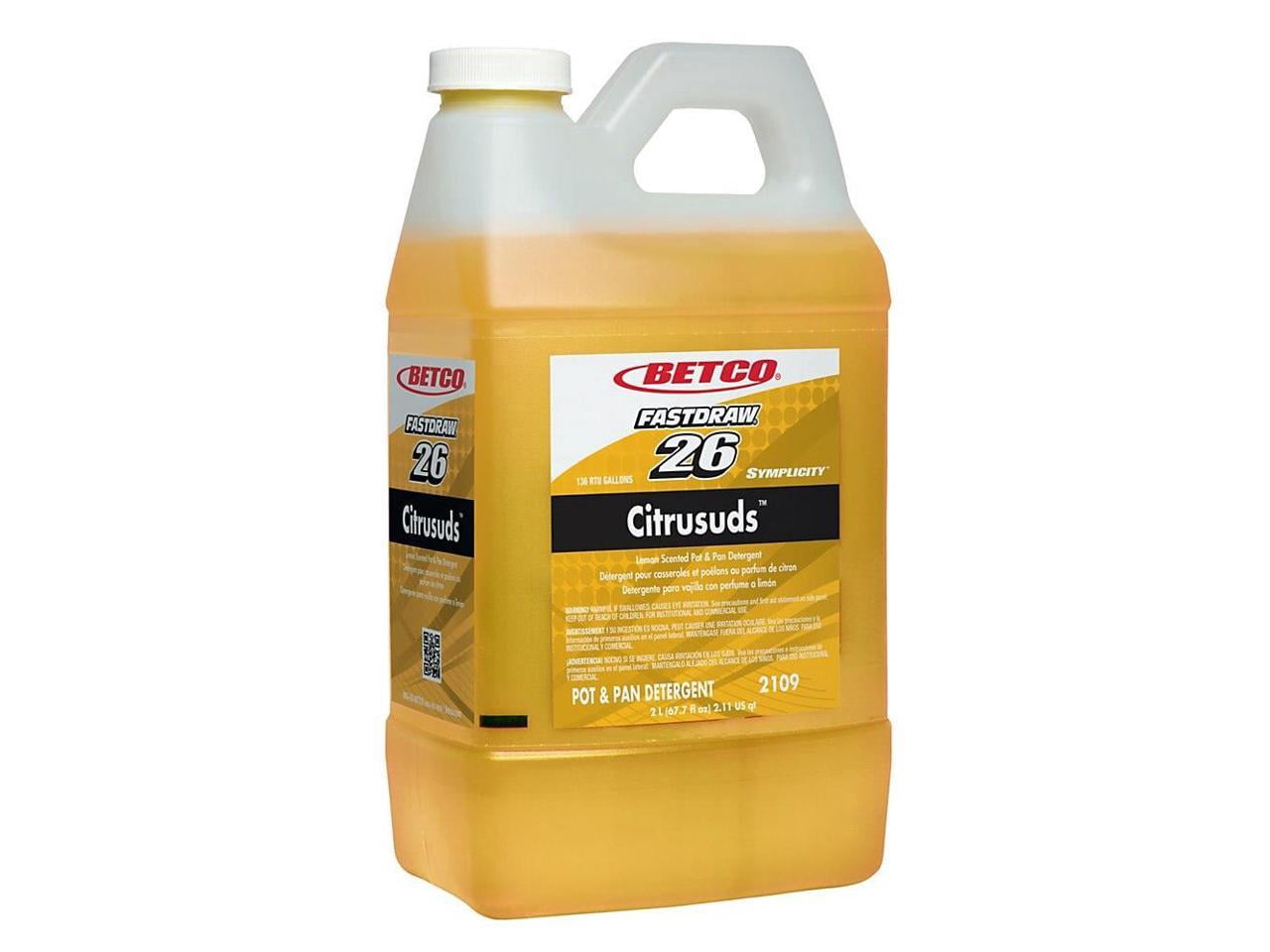 Betco® Symplicity™ Citrusuds™ Concentrated Pot & Pan Detergent, Citrus Floral Scent, 67.6 Oz Bottle, Case Of 4