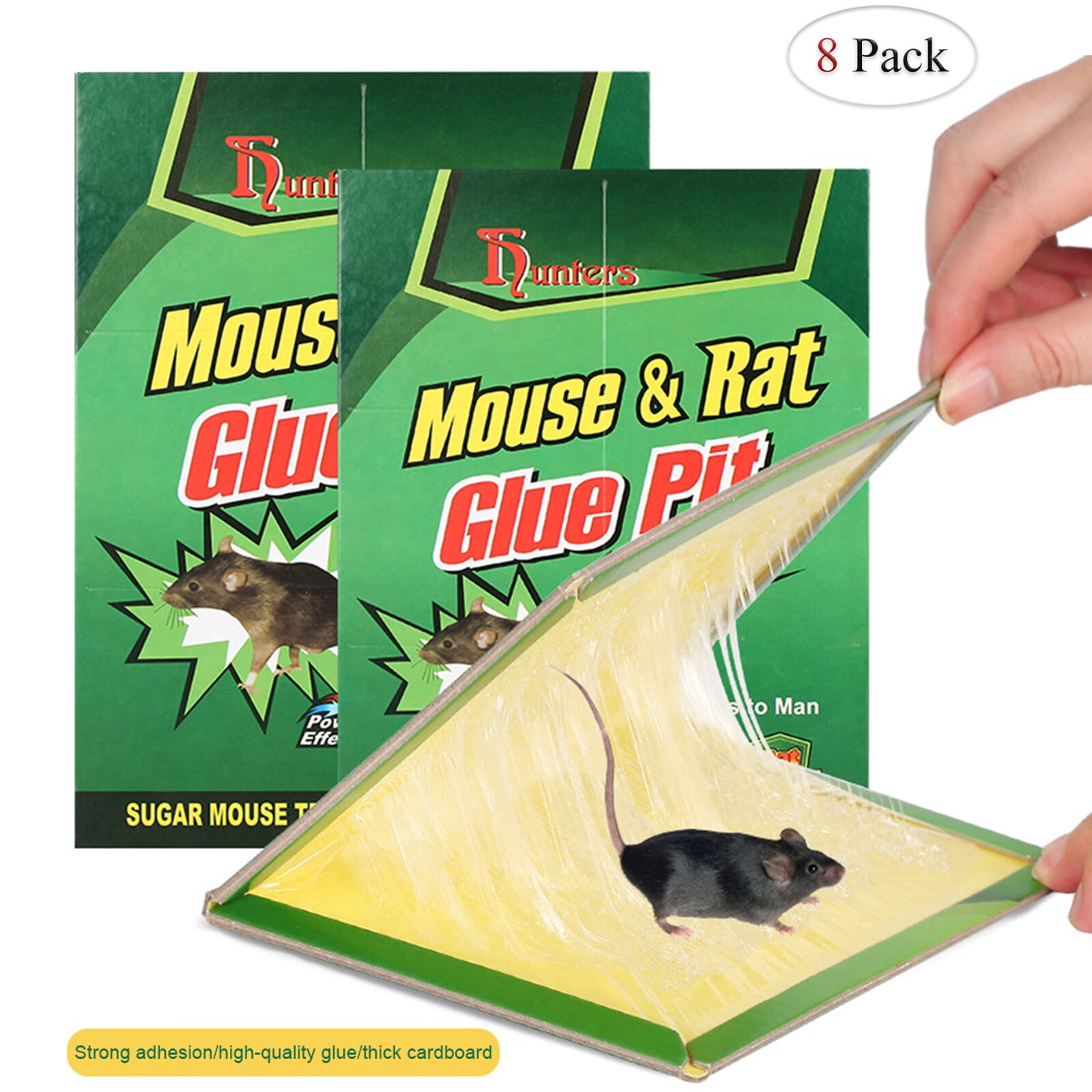 8 Pack Mouse Traps Indoor for Home Glue Traps for Mice and Rats, Sticky ...