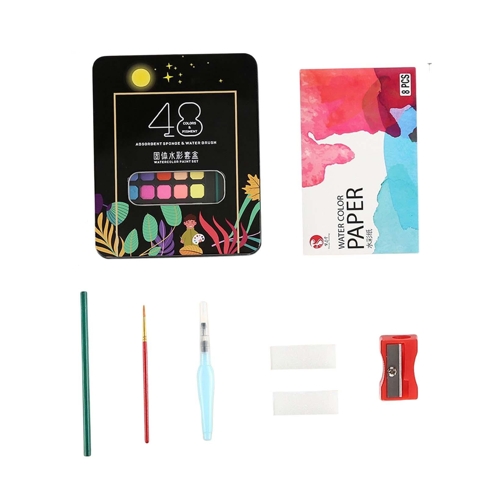 Watercolor Paint Set Pigment Paint Professional Watercolor Paper Art Portable Water Colors for Kids Adults Students Painters Beginners black