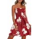 thumbnail image 1 of Vestido CHICGAL sin tirantes, casual de verano, color vino tinto, talla M, 1 of 7