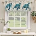 thumbnail image 2 of Teal Sea Turtle Coastal Curtain Valances for Windows, Kitchen Valance Window Treatments Panel 2 Pack, Vintage Summer Beach Nautical Rod Pocket Short Curtains for Bathroom Bedroom 42 x 12 Inch, 2 of 8