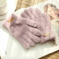 thumbnail image 4 of Guantes de invierno para exteriores con pelo de visón de imitación grueso y cálidos para pantalla táctil, guantes de punto coreanos para teléfono móvil para mujer, 4 of 6