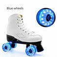 thumbnail image 2 of Roller Skate Wheels with Wrench Outdoor Light Up High Flash Six Light Double Row Roller Skates Shining Wheels Colorful, 2 of 6