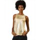 thumbnail image 2 of Camiseta holográfica brillante INSPIRE CHIC para mujeres, top metálico de fiesta disco para mujeres 3XL dorado, 2 of 7