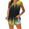 thumbnail image 2 of Plus Size Tank Tops for Women under $5 Sleeveless V-Neck Print Basic Casual Flowy Summer T-Shirt Yellow L, 2 of 6