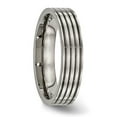 thumbnail image 3 of Auriga Fine Jewelry Titanium 5mm Grooved Comfort Fit Band for Men Size 8.5, 3 of 6