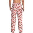 thumbnail image 3 of Goofa Strawberry Flower Printed Soft Pajama Pants for Men, Wide Leg Comfy Casual Lounge Yoga Pants-, 3 of 9