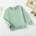thumbnail image 2 of 3T Toddler Baby Girls Clothes Baby Girls T-shirt Tops Long Sleeve Round Neckline Solid Color 3-4T Girls Fall Winter T-shirts Tops Green, 2 of 6