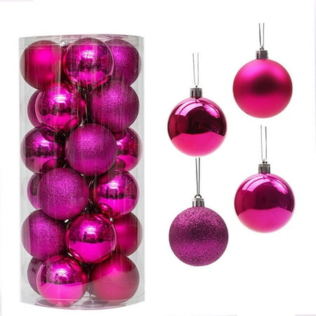 

Bobasndm 24Pcs Christmas Balls Decorative Thickening Shatterproof Festive Props Electroplated Pearlescent Balls Pendants for Christmas