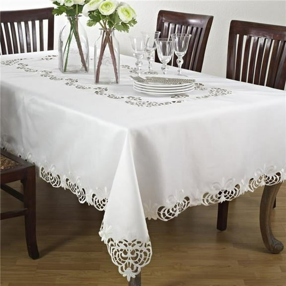 Saro Lifestyle Cutwork Design Tablecloth