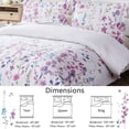 thumbnail image 7 of Green Essen 3 Pcs Floral Quilt Sets, Soft Lightweight Microfiber Bedspreads Reversible Purple Blue Lilac Coverlet, 1 Quilt & 2 Pillow Shams(Queen Size）, 7 of 7