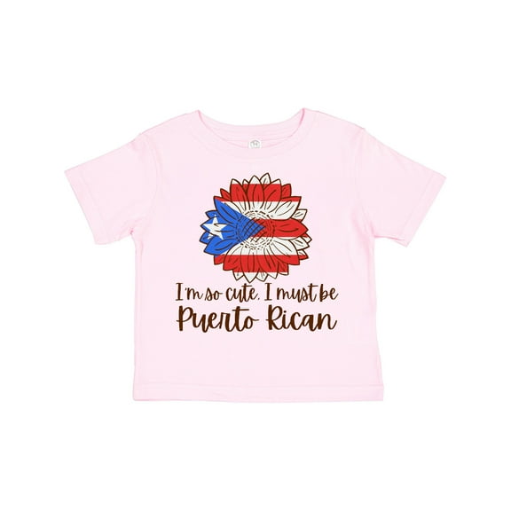 Inktastic I'm So Cute, I Must Be Puerto Rican Sunflower Boys or Girls Toddler T-Shirt