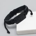 thumbnail image 3 of Neutral Leather Vintage Braided Rope Black Wolf Head Bracelet Fashion JewelryAL, 3 of 6