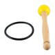 thumbnail image 3 of 2024 Singing Bowl Mallet Wood Handle Rubber Head Clear Beautiful Sound Percussion Stick with Rubber Ring Yellow, 3 of 5