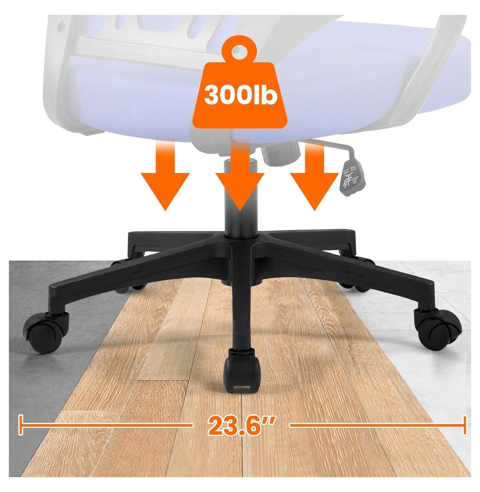 Ergonomic Office Chair Desk Chair Mesh Back Adjustable Computer Chair with Lumbar Support Swivel Rolling Wheels for Home Office Blue