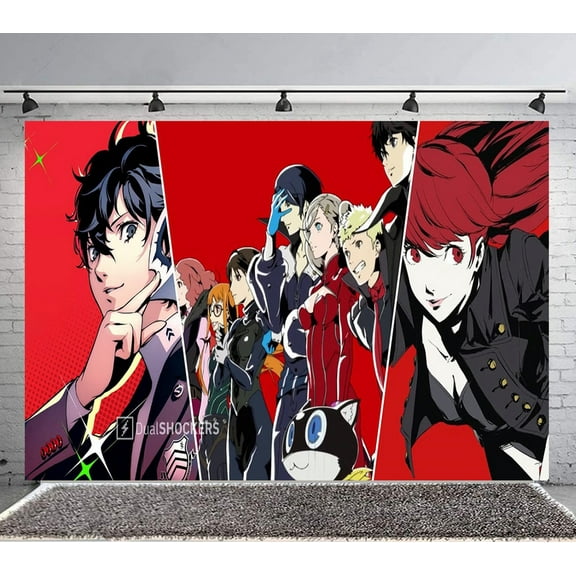 Persona 5 Royal Backdrop Banner Party Supplies Poster Movie Theme Background for Photography Birthday Decorations