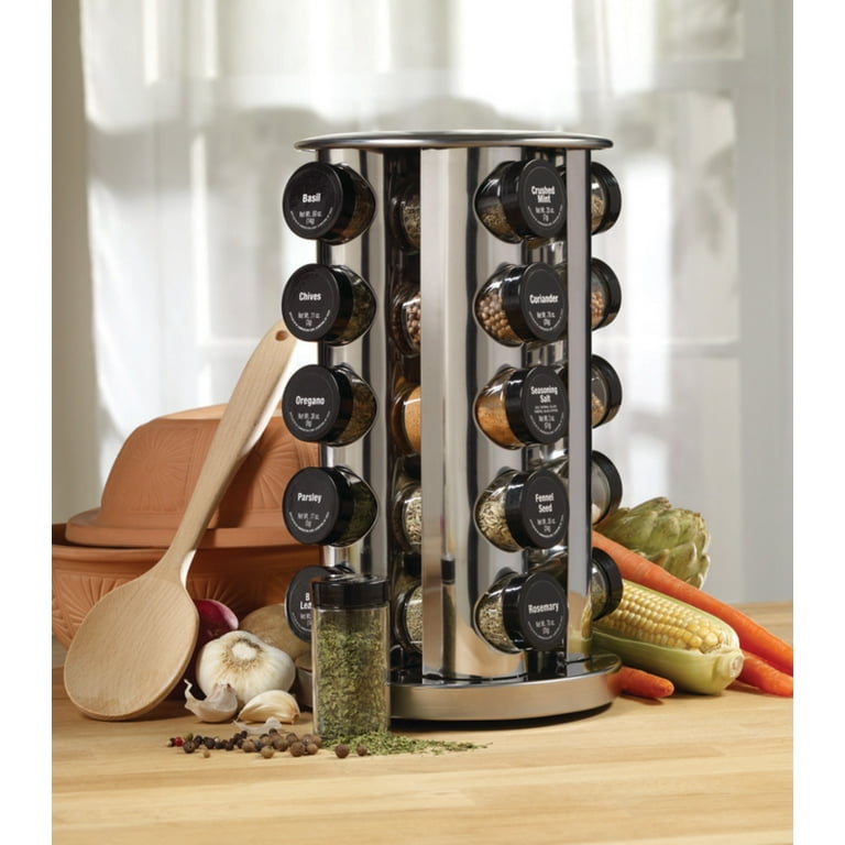 Stackable Spice Rack, Set of 6 Spice Jars Tower, Space Saving Kitchen Spice  with Lids, for