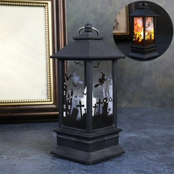 Vrorvz Halloween Mini Lanterns Halloween Decorations Indoor with Batteries Included Led Lights for Spooky Party Centerpieces Home Decor 5.1in Black