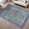 thumbnail image 6 of Addison Rugs Mayfield Premium Machine Washable Traditional Global Teal Rectangle Rug, 10' x 14', 6 of 6
