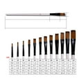 thumbnail image 5 of 12pcs/Set Paint Brush Set,Wooden Handle Acrylic Paint Brush Set, Nylon Watercolour Brushes with Flat/Angle/Round/Filbert Tips, 5 of 5