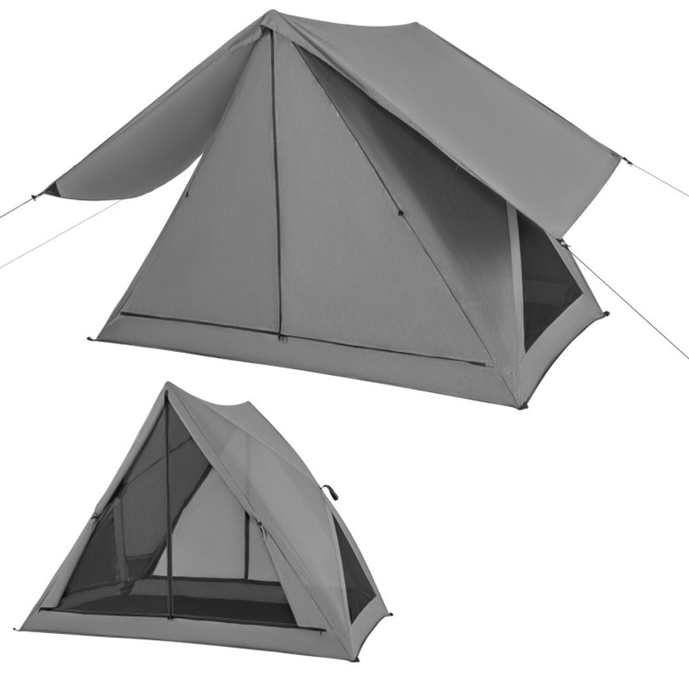 Topcobe Pop-up Camping Tent for 2-3 People with Carry Bag and Rainfly for Backpacking Hiking Trip, Outdoor Traveling Tent-Gray